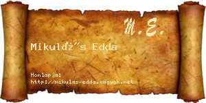 Mikulás Edda névjegykártya